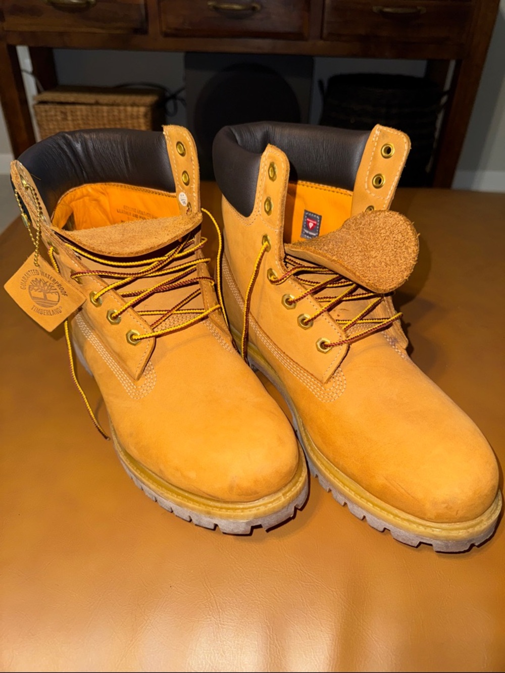 Timberland Wheat Nubuck 6-Inch Work Boots - Yellow/Tan
